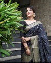 Mosam Black By Aab Soft Lichi Silk Wedding Wear Saree Orders In India